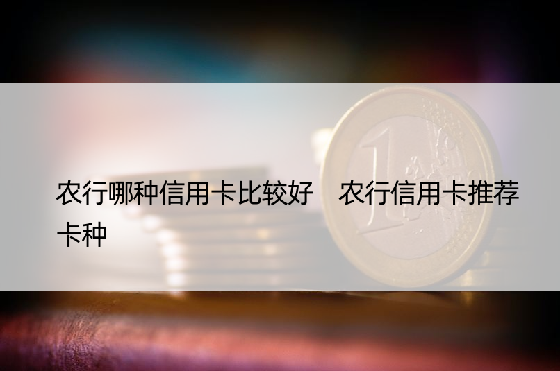 农行哪种信用卡比较好 农行信用卡推荐卡种