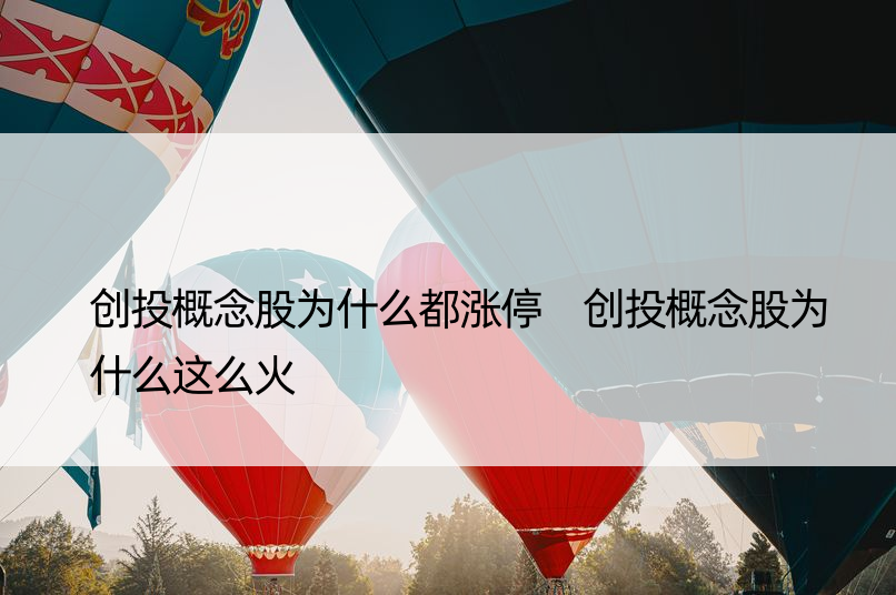 创投概念股为什么都涨停 创投概念股为什么这么火