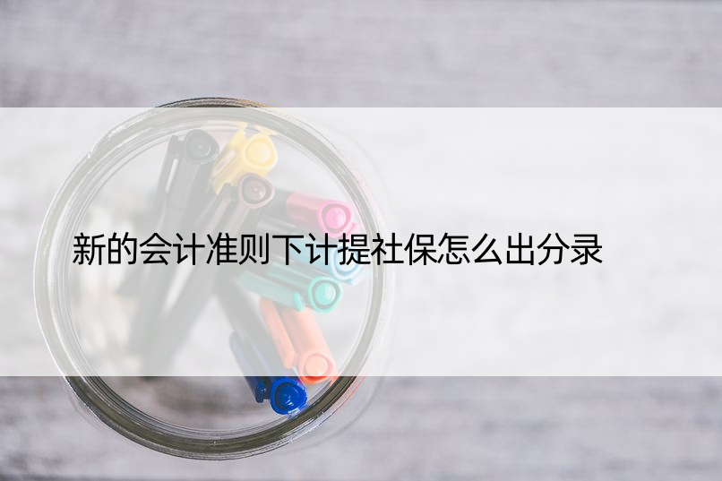 新的会计准则下计提社保怎么出分录