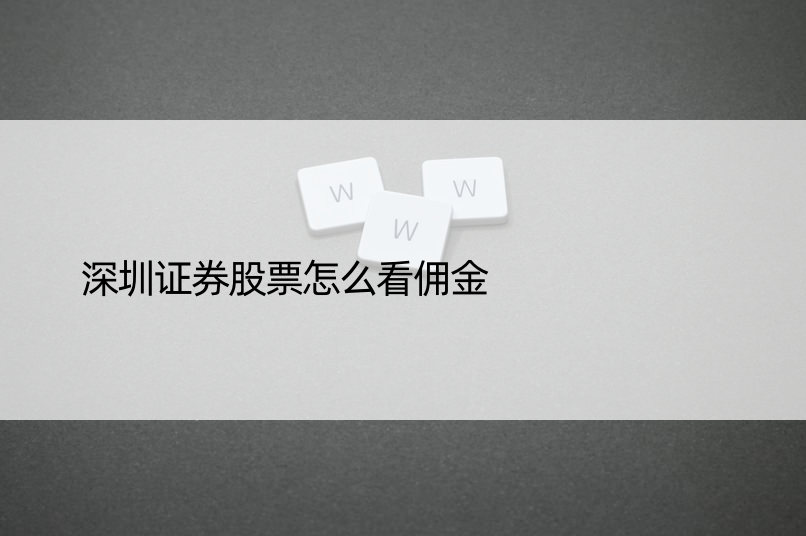 深圳证券股票怎么看佣金