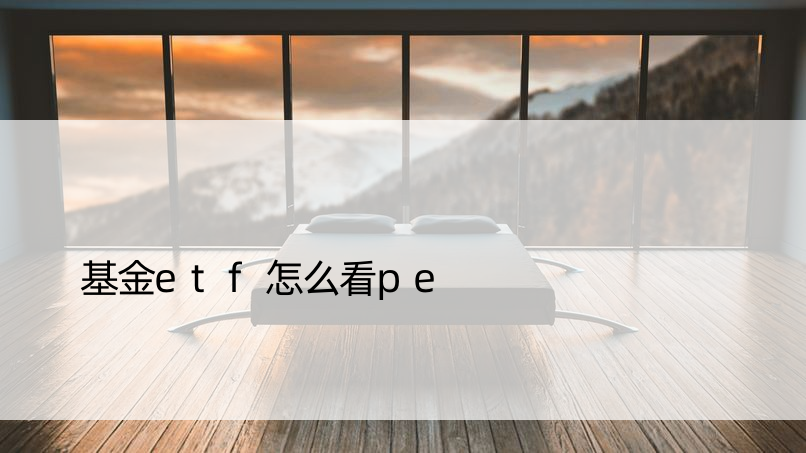 基金etf怎么看pe