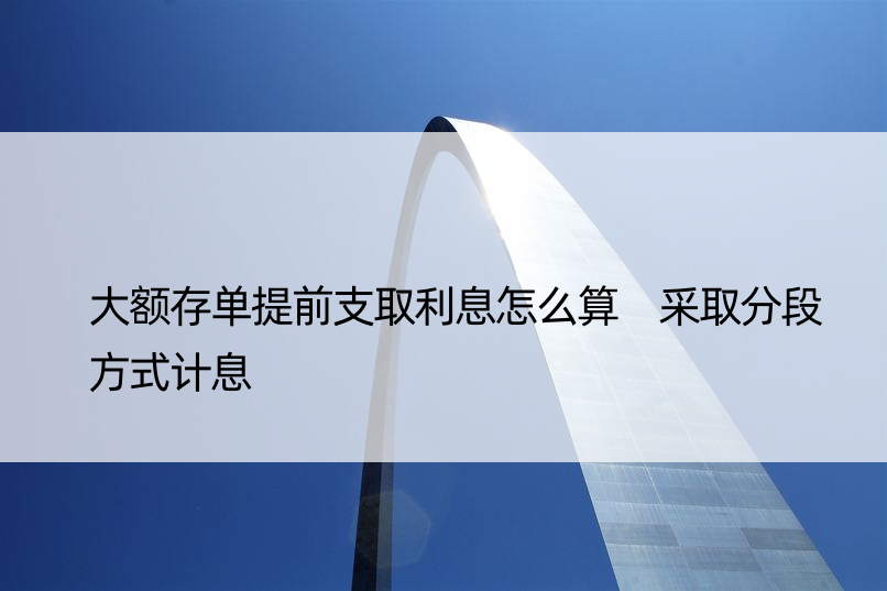 大额存单提前支取利息怎么算 采取分段方式计息