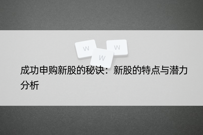 成功申购新股的秘诀：新股的特点与潜力分析