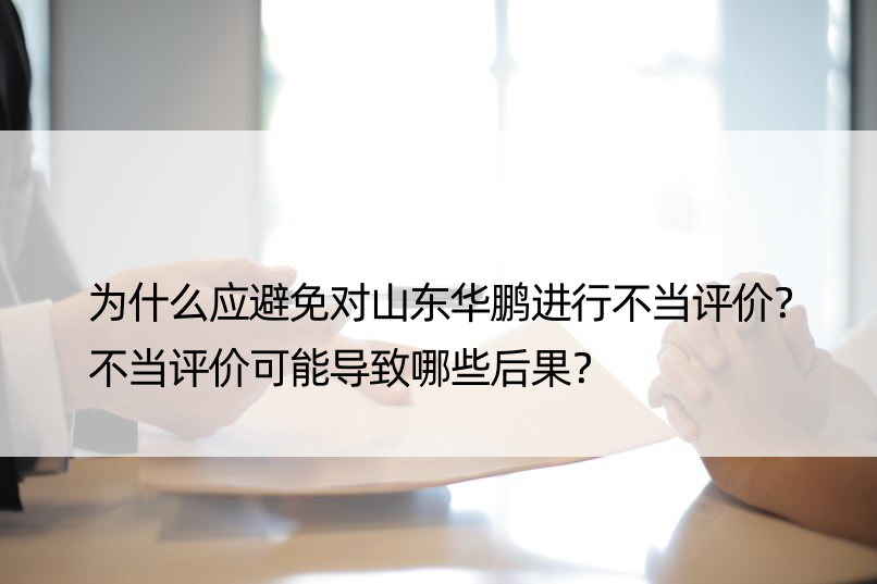 为什么应避免对山东华鹏进行不当评价？不当评价可能导致哪些后果？