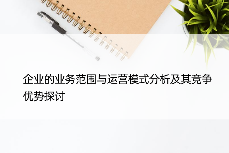 企业的业务范围与运营模式分析及其竞争优势探讨