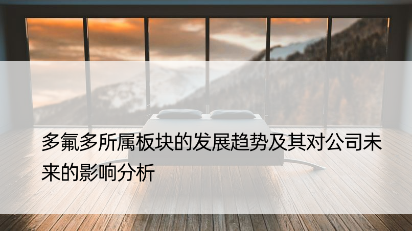 多氟多所属板块的发展趋势及其对公司未来的影响分析