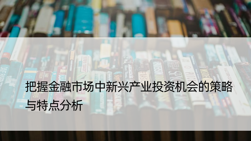 把握金融市场中新兴产业投资机会的策略与特点分析