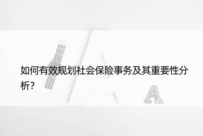 如何有效规划社会保险事务及其重要性分析？