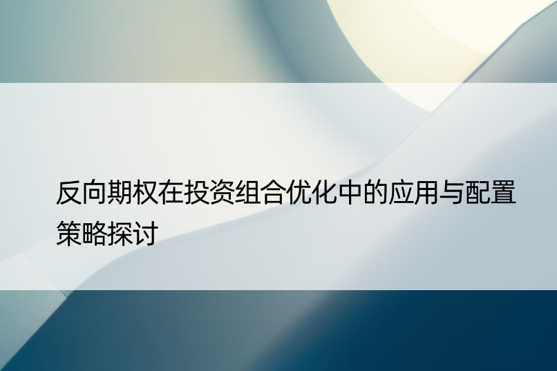 反向期权在投资组合优化中的应用与配置策略探讨