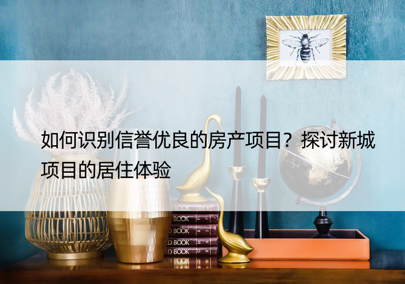 如何识别信誉优良的房产项目？探讨新城项目的居住体验