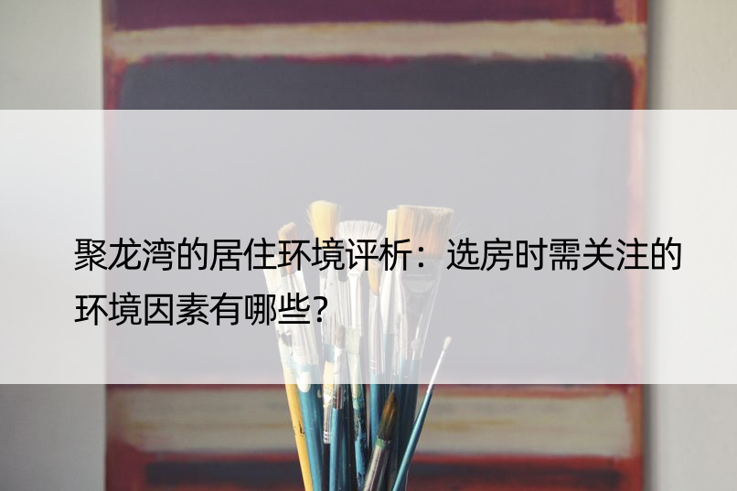 聚龙湾的居住环境评析：选房时需关注的环境因素有哪些？