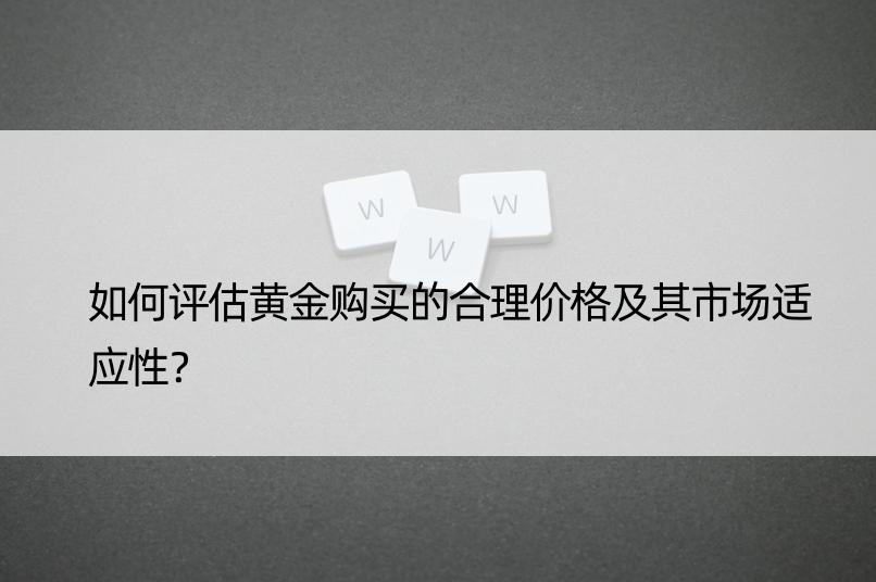 如何评估黄金购买的合理价格及其市场适应性？