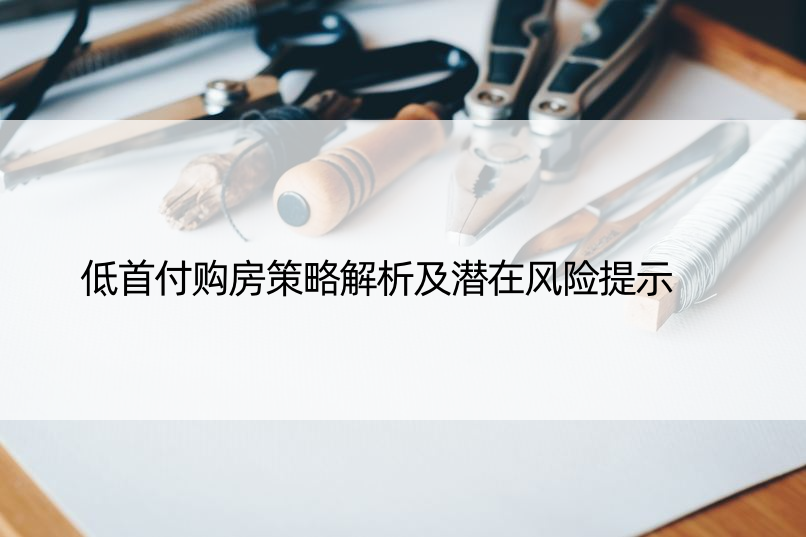 低首付购房策略解析及潜在风险提示