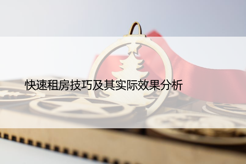 快速租房技巧及其实际效果分析