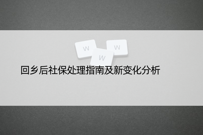 回乡后社保处理指南及新变化分析