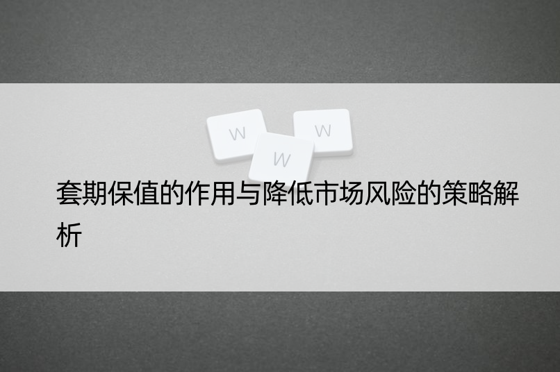 套期保值的作用与降低市场风险的策略解析