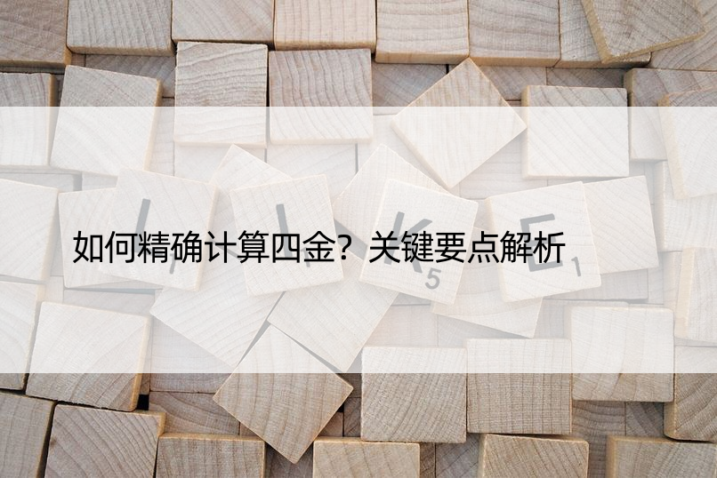 如何计算四金？关键要点解析