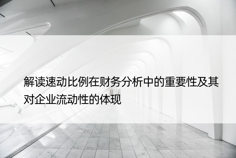 解读速动比例在财务分析中的重要性及其对企业流动性的体现