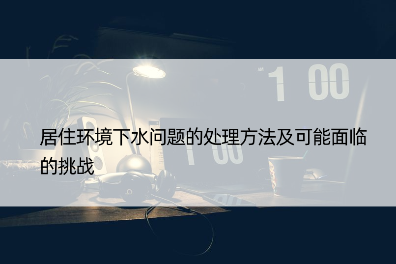 居住环境下水问题的处理方法及可能面临的挑战