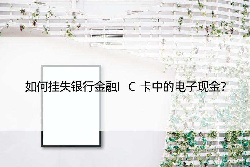 如何挂失银行金融IC卡中的电子现金？