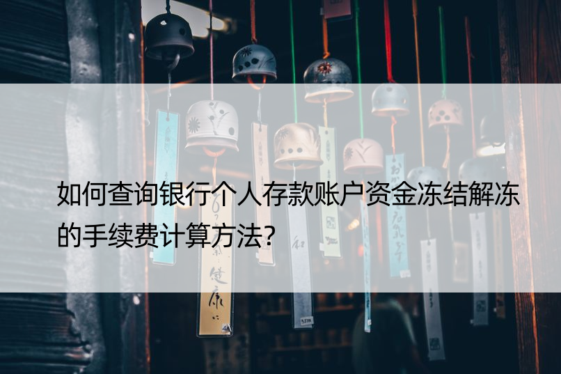 如何查询银行个人存款账户资金冻结解冻的手续费计算方法？