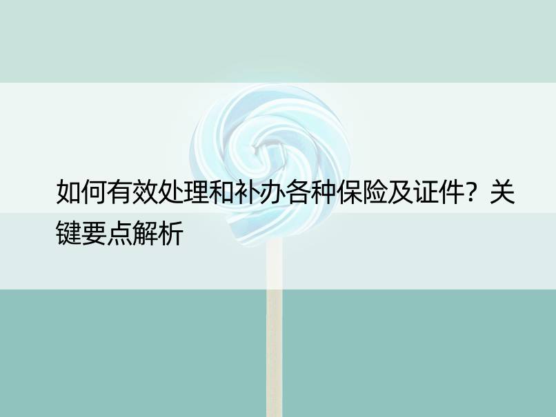 如何有效处理和补办各种保险及证件？关键要点解析