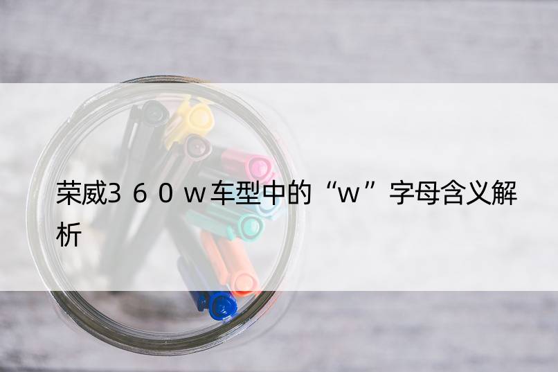 荣威360w车型中的“w”字母含义解析