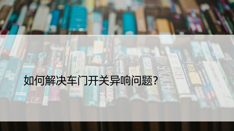 如何解决车门开关异响问题？