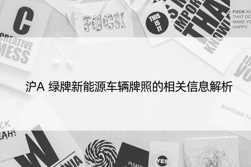 沪A绿牌新能源车辆牌照的相关信息解析