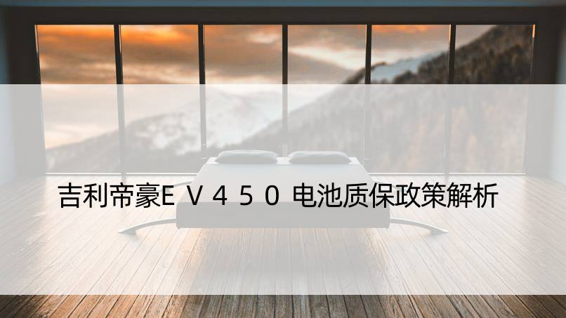 吉利帝豪EV450电池质保政策解析