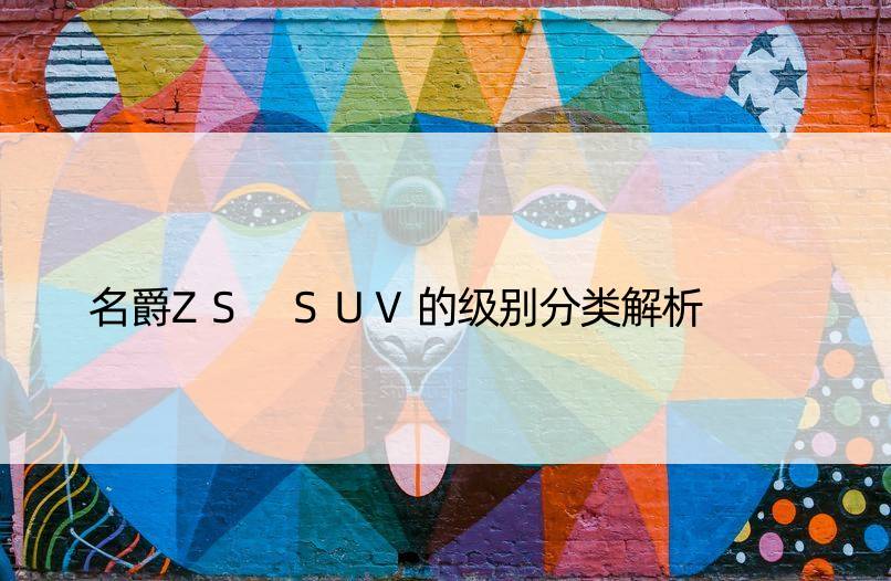 名爵ZS SUV的级别分类解析