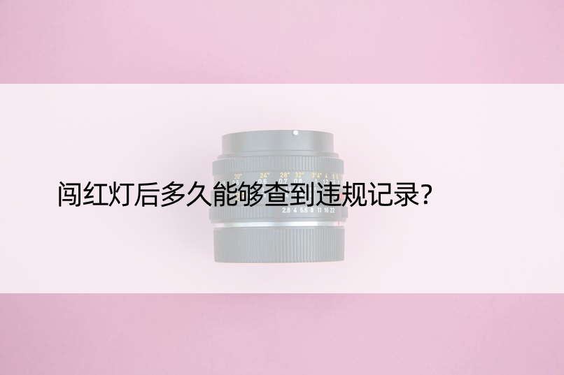 闯红灯后多久能够查到违规记录？