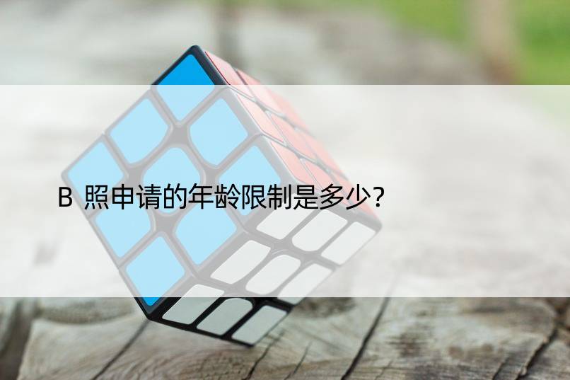 B照申请的年龄限制是多少？