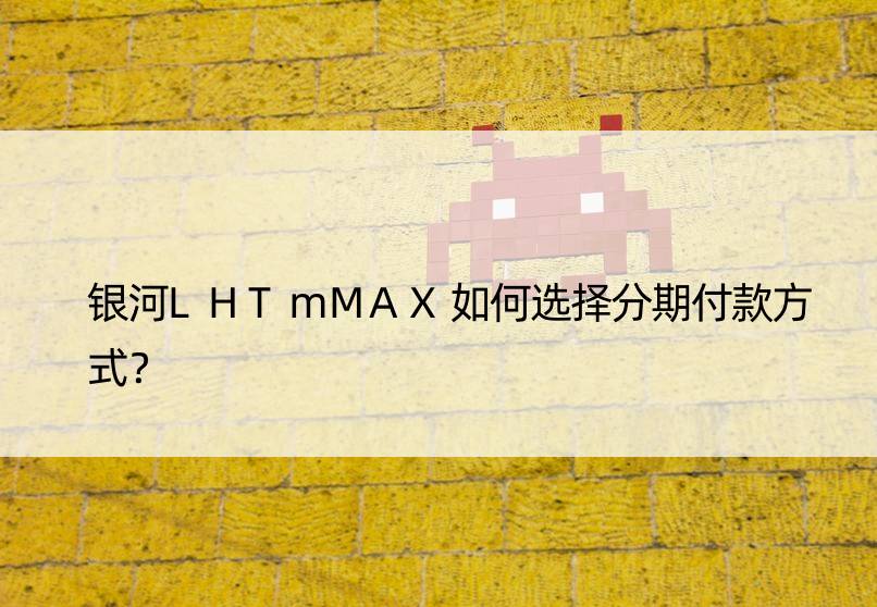 银河LHTmMAX如何选择分期付款方式？