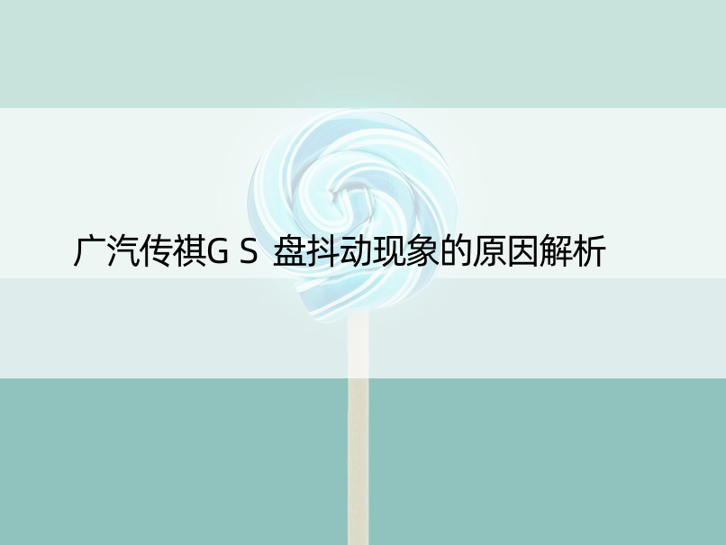 广汽传祺GS盘抖动现象的原因解析