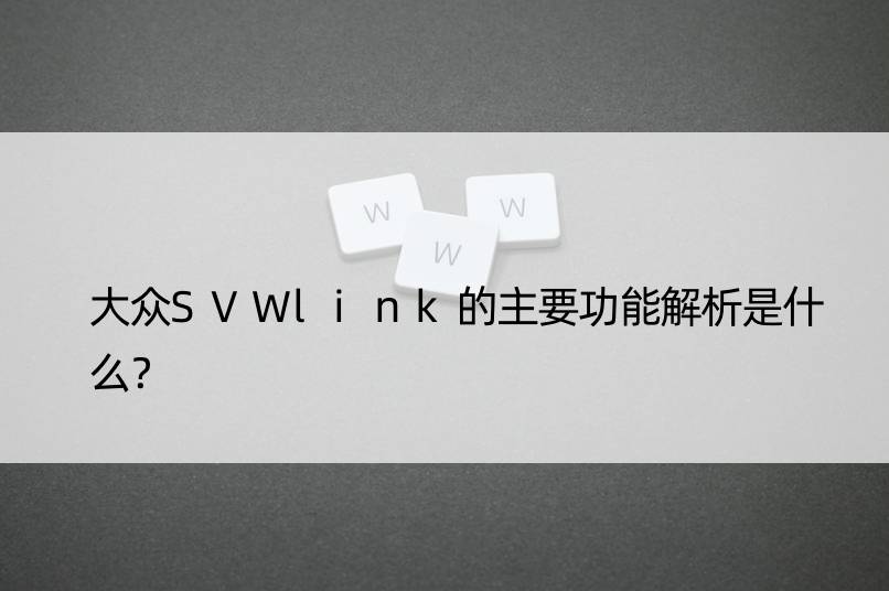 大众SVWlink的主要功能解析是什么？