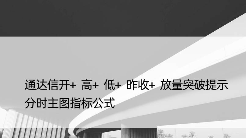 通达信开+高+低+昨收+放量突破提示分时主图指标公式