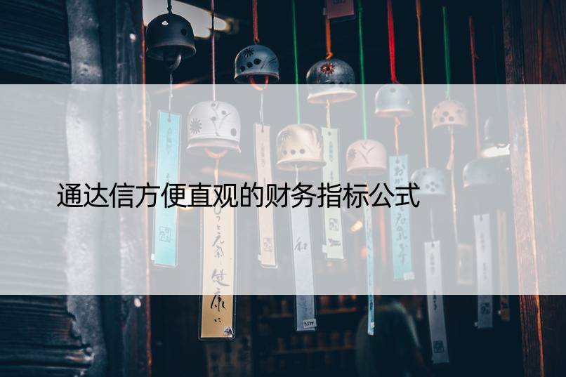 通达信方便直观的财务指标公式