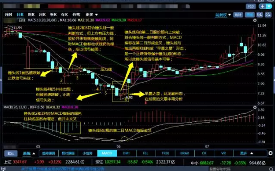 K线图经典图解-锤头线和吊颈线（图解）